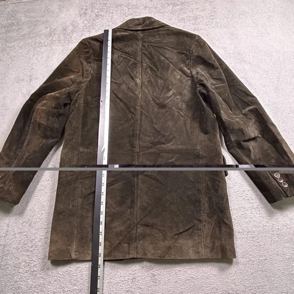 Banana Republic Suede Leather Blazer Men's XS Brown Y2K Dark Academia Grunge